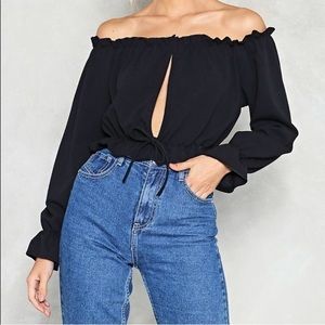 Nasty gal off the shoulder keyhole top